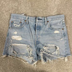 Levi’s High Waist Distressed Denim Shorts size 29